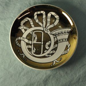 french horn vintage Musicalia formasetti-milano plates gold coaster (w1176)